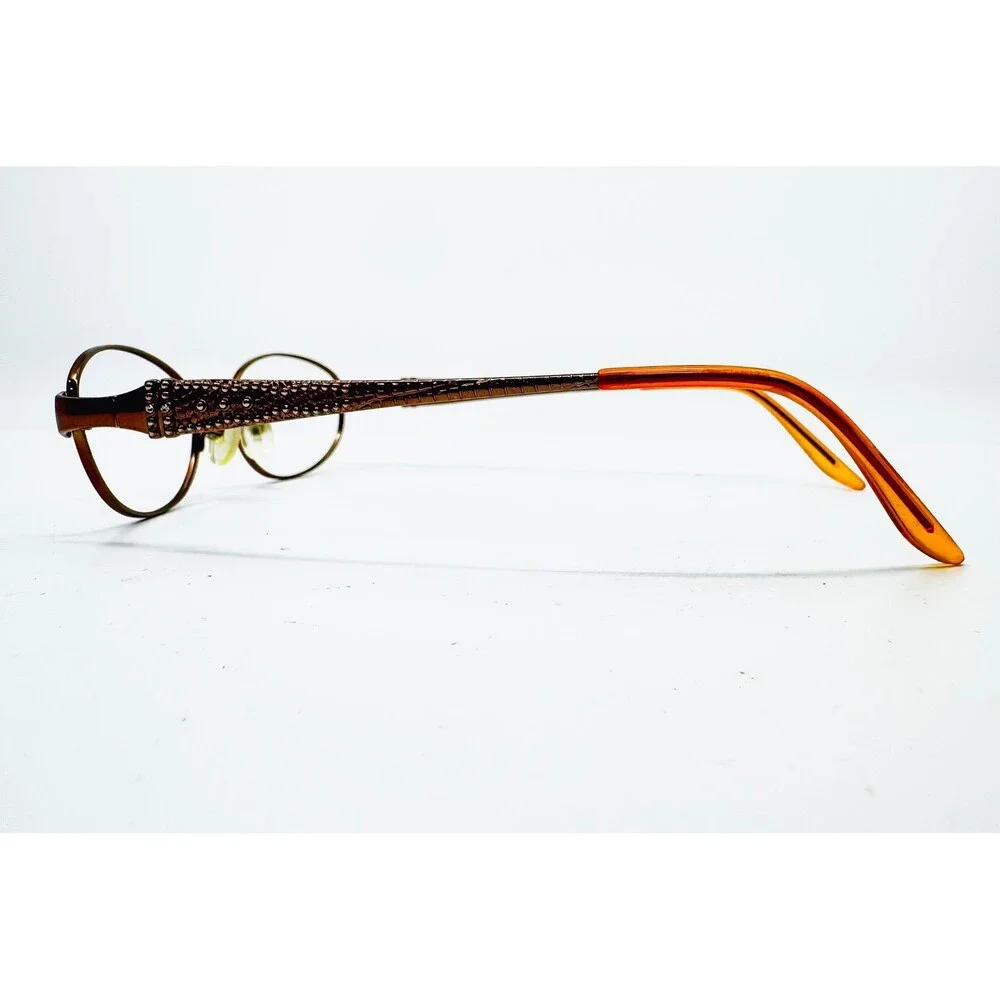 Bulova Eyeglasses Womens Brown Spokane Caramel Oval Metal Frames 50-17-135